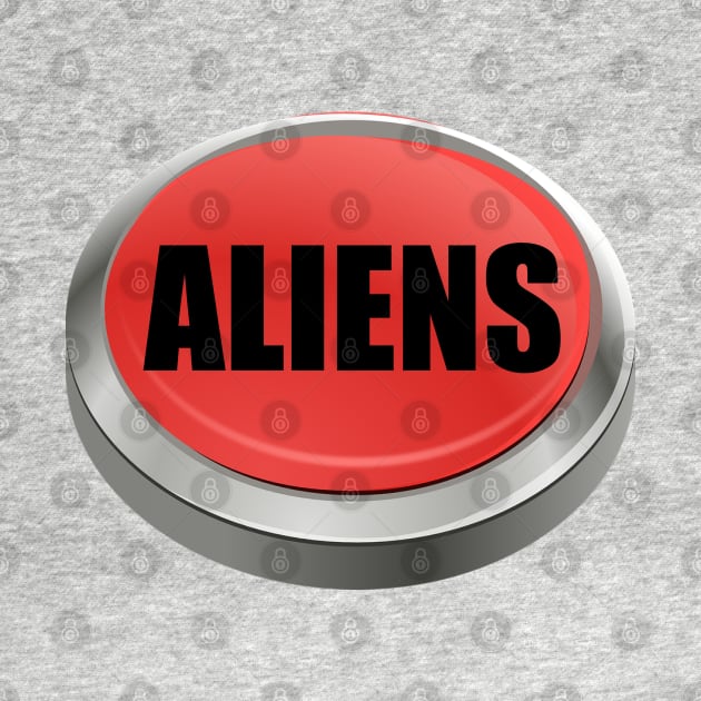 Red Button - Aliens by Among the Leaves Apparel